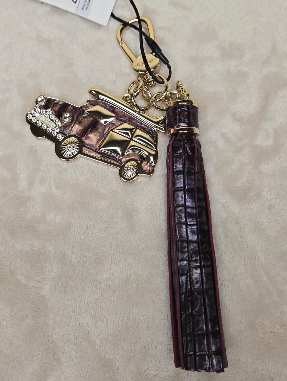 Brahmin Copa Charm Tassel Car Charm Fig Jam Melbourne with Gold Hardware